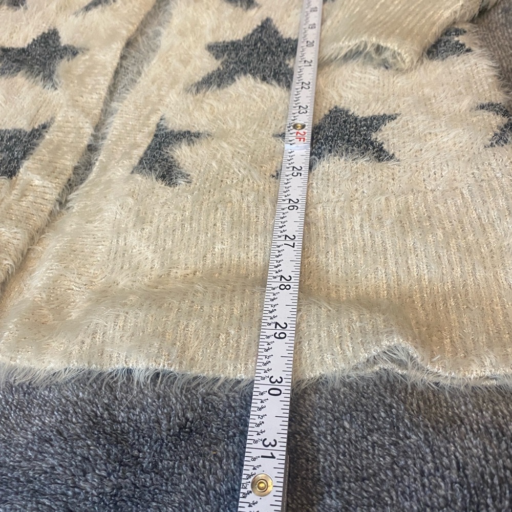 American Eagle Women’s Open Front Cardigan‎ Long Sleeves Star Print Medium - Picture 3 of 4